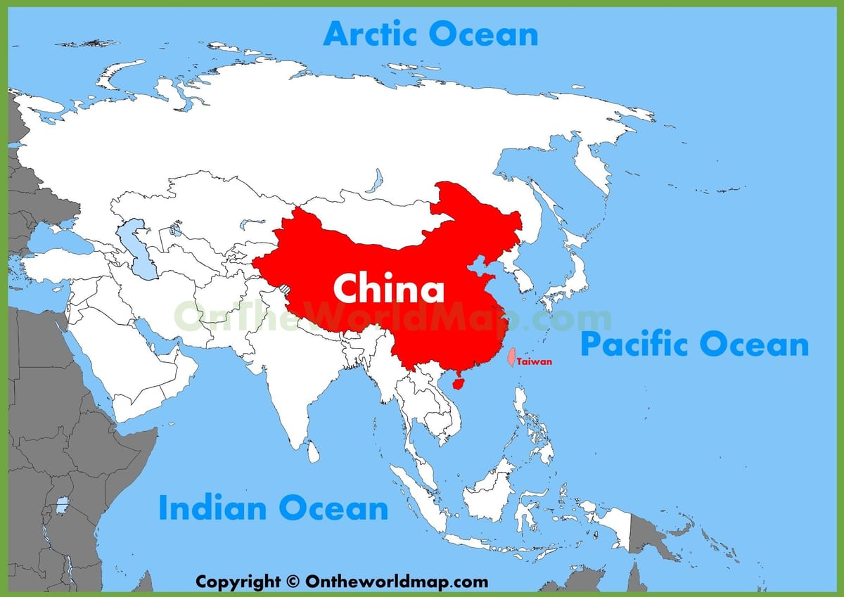Txina asia mapa