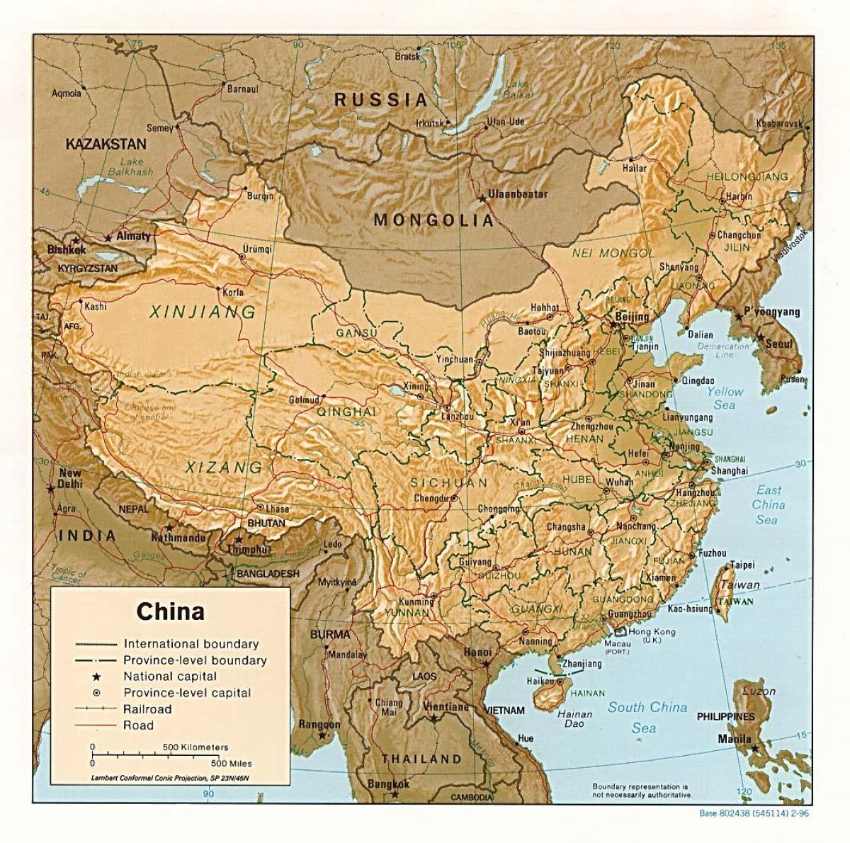geografia-mapa Txina