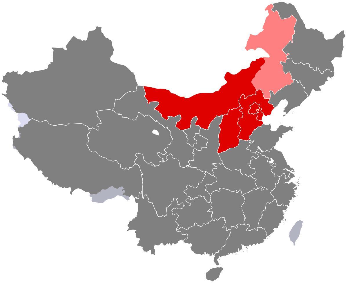 mapa ipar Txina