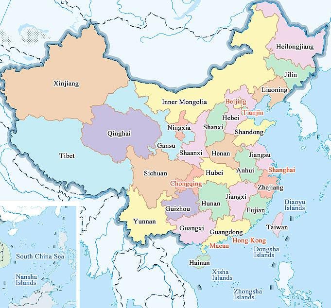 mapa Txina