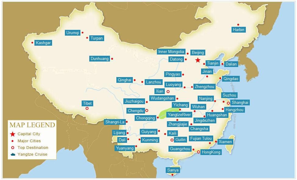 Txina mapa hiri