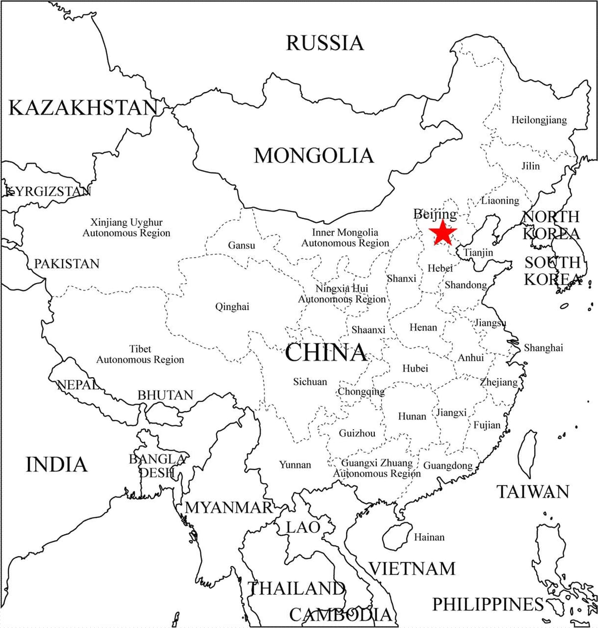 probintzia, Txina mapa