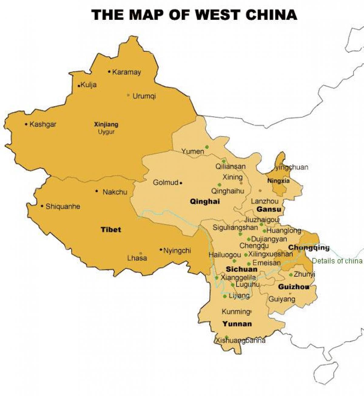 mapa west Txina