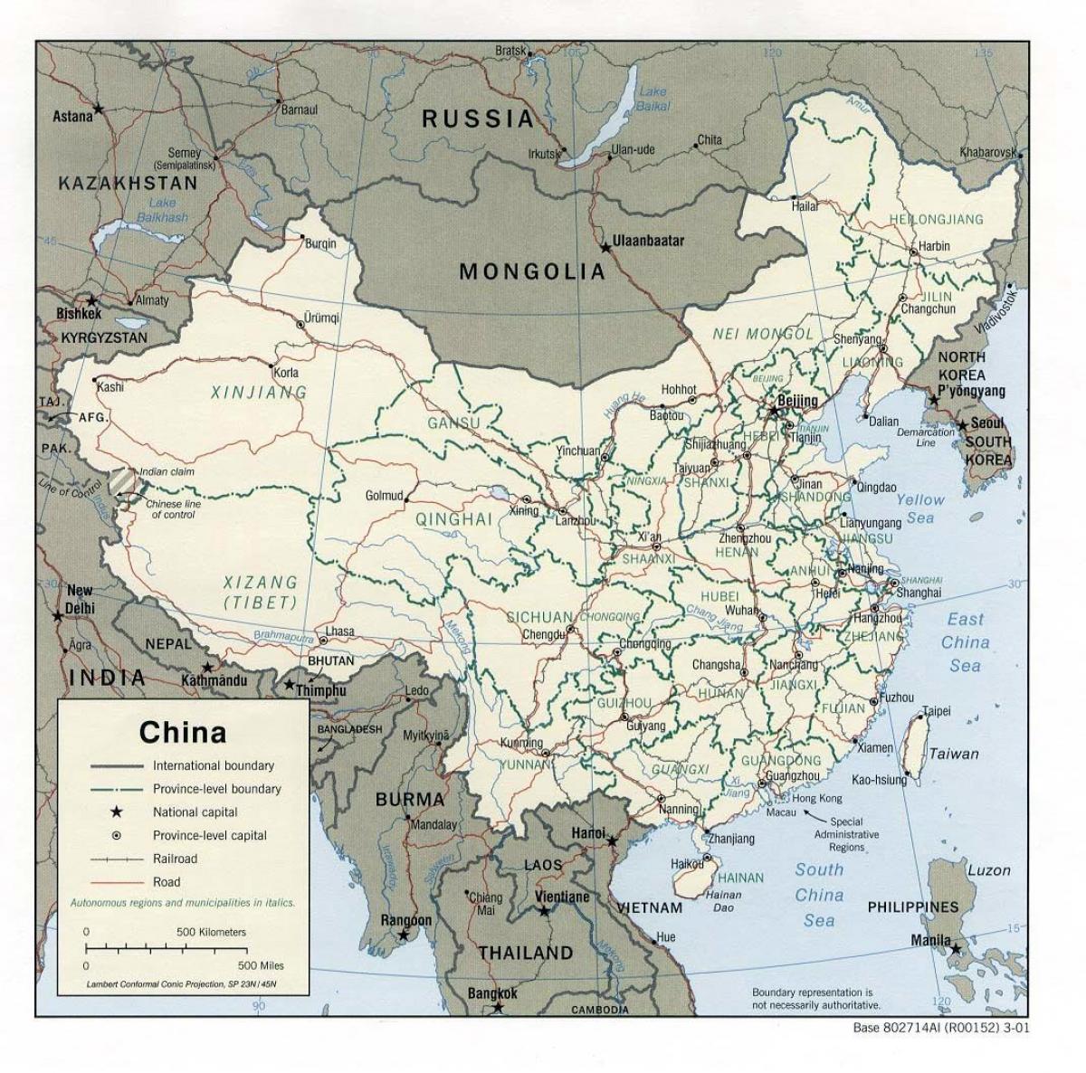 Txina mapa printable