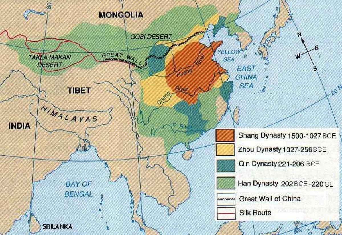antzinako Txinako geografia mapa