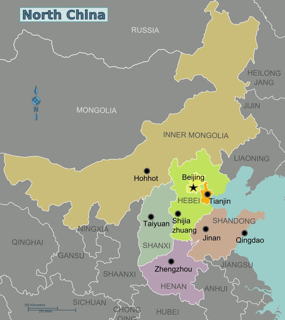 mapa iparraldeko Txina