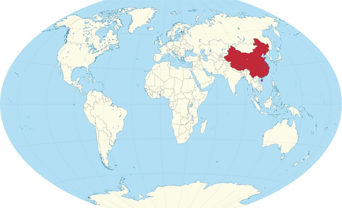Txina munduko mapa