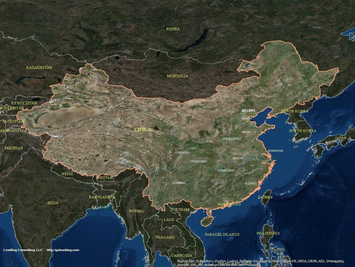 Txina satelite mapa