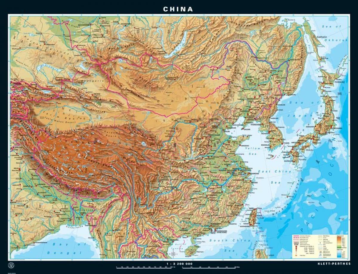 mapa topografiko Txina