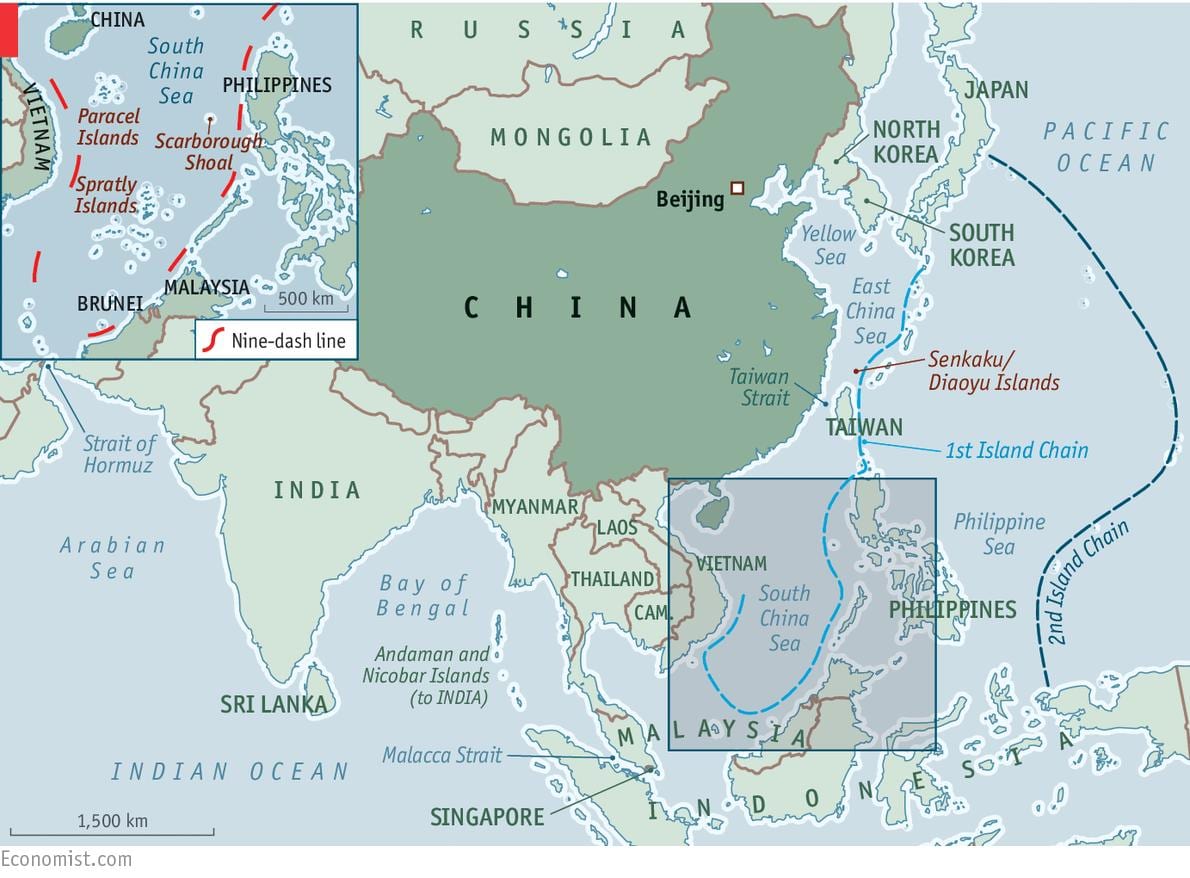 mapa China uharteak