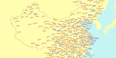Txina aireportuak mapa