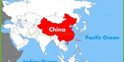 Txina asia mapa