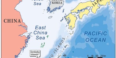 Mapa ekialdeko Txinako itsasoa