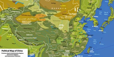 Geografia fisikoa mapa Txina