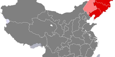 Ipar-ekialdean Txina mapa