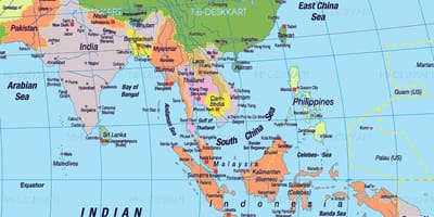 Hego Txinako mapa