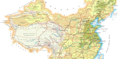 Txina mapa topografia