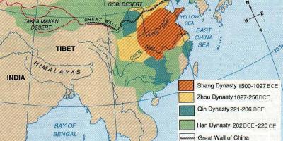 Antzinako Txinako geografia mapa