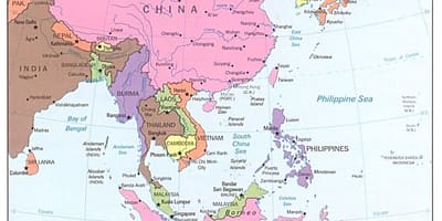 Mapa Txina ekialdeko ibilbidea