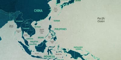 Mapa Txinako itsasoa