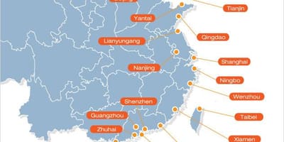 Mapa txinako portuak