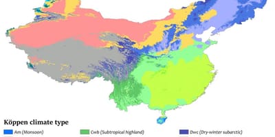 Klima mapa Txina